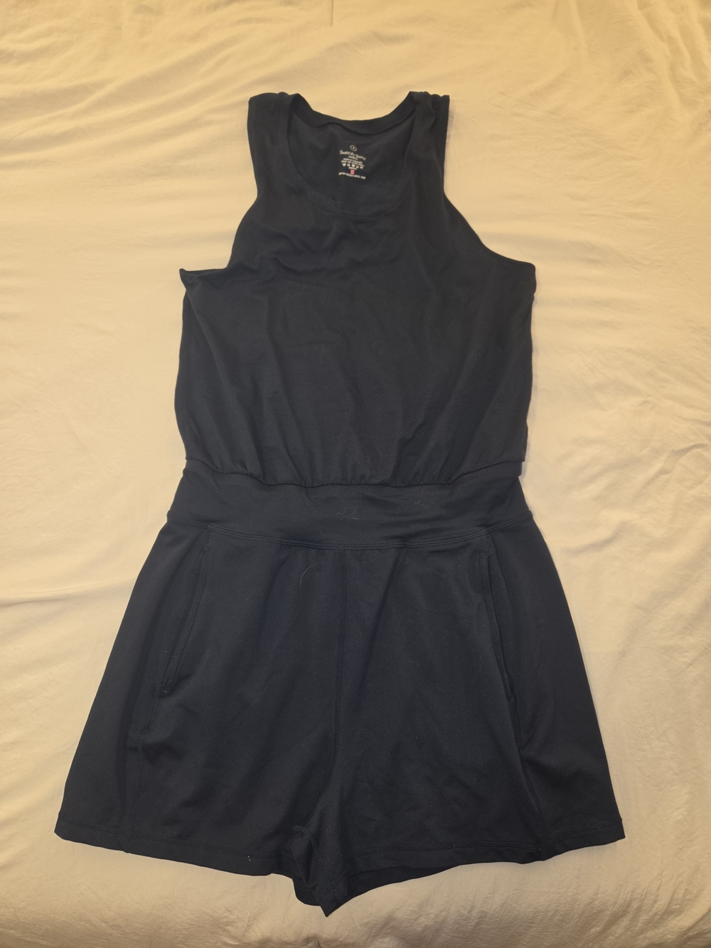 Sweaty Betty Navy Blue Sleeveless Athletic Romper Dress. Size Small